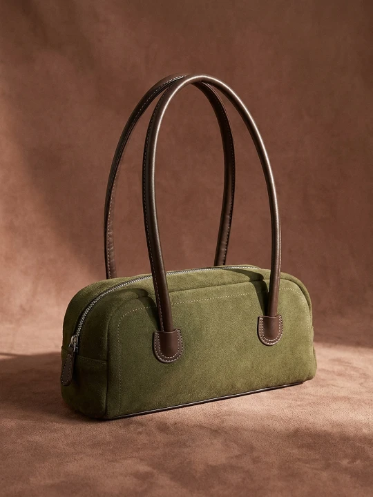 Zdjęcie produktu Sinsay - Torba na ramię z imitacji skóry i kontrastowym przeszyciem - green spruce