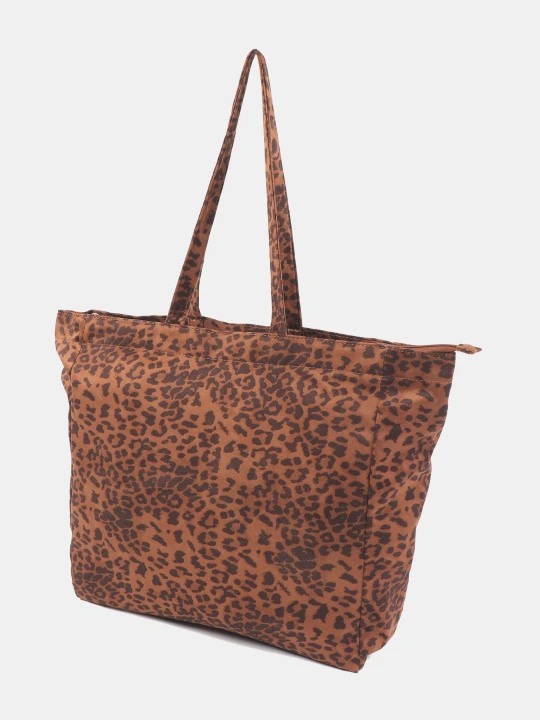 Zdjęcie produktu Sinsay - Torba shopper w panterkę - brązowy