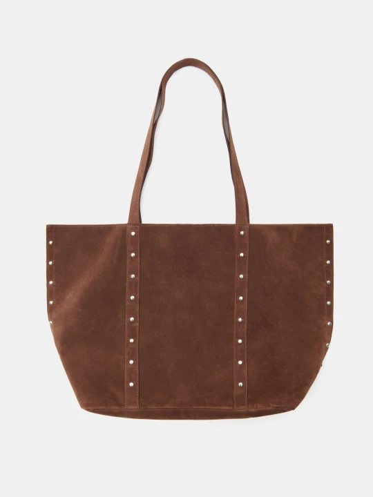 Zdjęcie produktu Sinsay - Torba shopper z imitacji zamszu - brązowy
