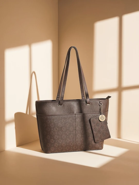 Zdjęcie produktu Sinsay - Torba shopper z portfelem i złotym wykończeniem - wielobarwny