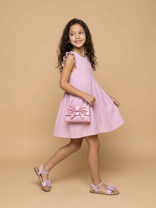 Zdjęcie produktu Sinsay - Torebka crossbody z kokardą i perełkową rączką - różowy