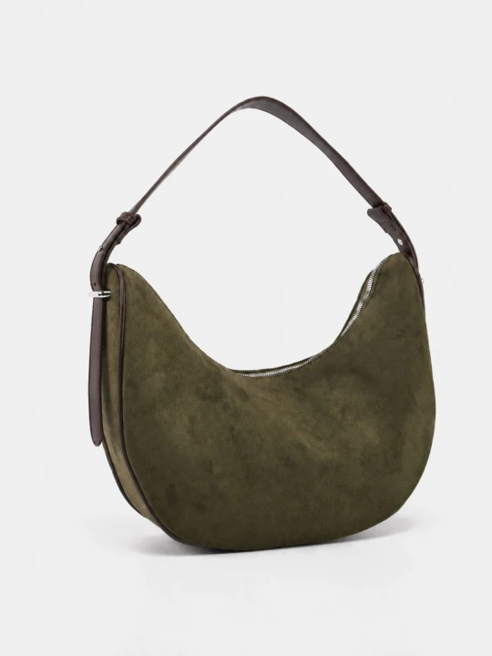 Zdjęcie produktu Sinsay - Torebka hobo z imitacji zamszu - brązowy