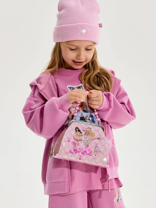 Zdjęcie produktu Sinsay - Torebka kuferek z ozdobnym uchwytem i błyszczącym wykończeniem Barbie - różowy