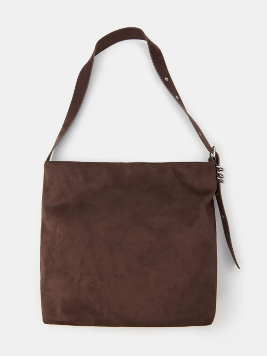 Zdjęcie produktu Sinsay - Torebka shopper z imitacji zamszu - brązowy