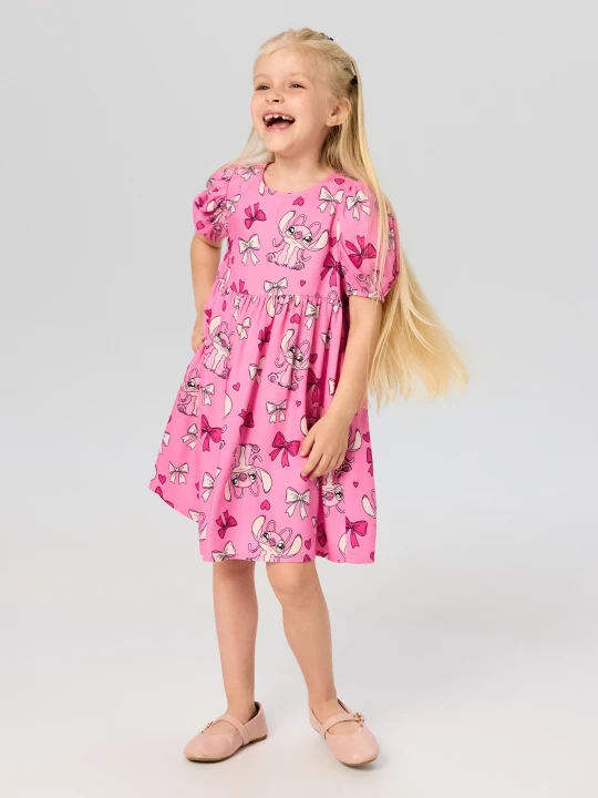Zdjęcie produktu Sinsay - Wiskozowa sukienka babydoll Lilo & Stitch - różowy