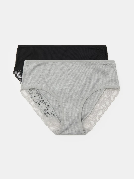 Zdjęcie produktu Sinsay - Wiskozowe majtki hipster z wysokim stanem 2 pack - wielobarwny