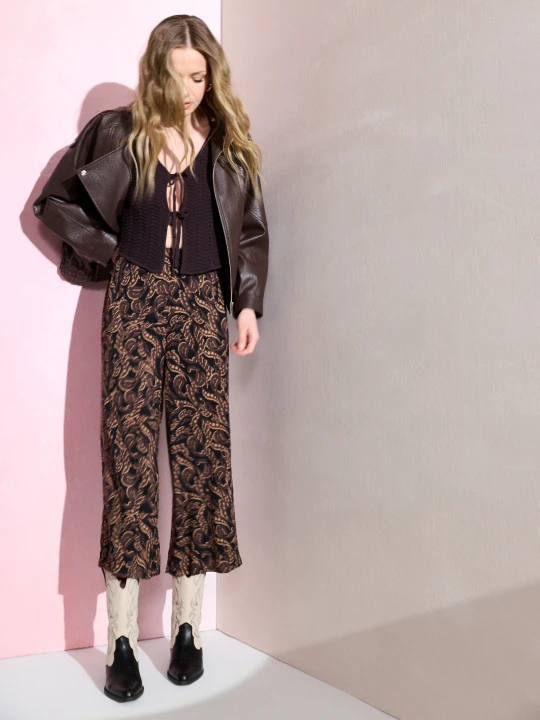 Zdjęcie produktu Sinsay - Wiskozowe spodnie culotte ze wzorem paisley - wielobarwny