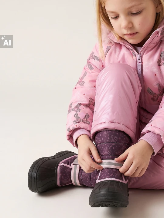 Zdjęcie produktu Sinsay - Wodoodporne śniegowce z pikowaną cholewką zapinane na rzepy - różowy