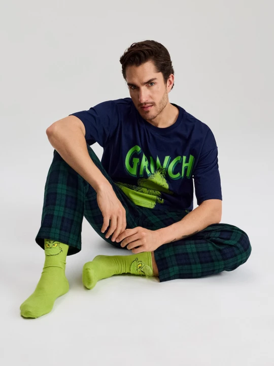 Zdjęcie produktu Sinsay - Wysokie skarpety z motywem świątecznym 2 pack Grinch - wielobarwny