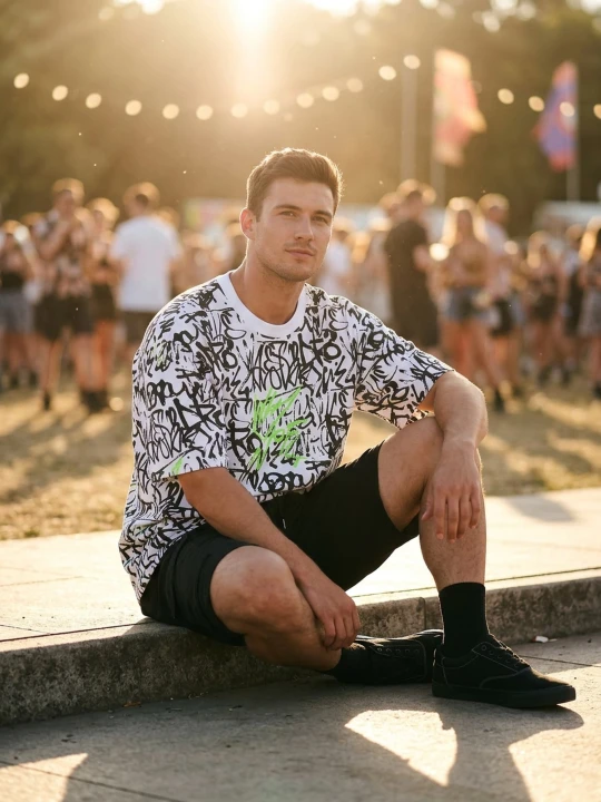 Zdjęcie produktu Sinsay - Wzorzysta koszulka loose fit - biały
