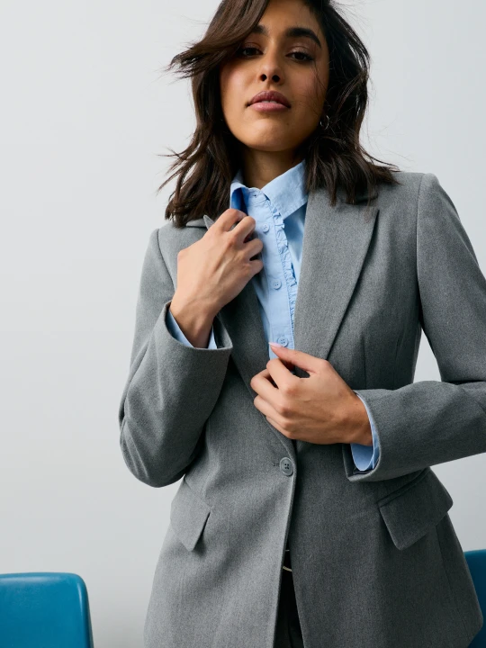 Zdjęcie produktu Sinsay - Żakiet slim fit z wiskozą - szary