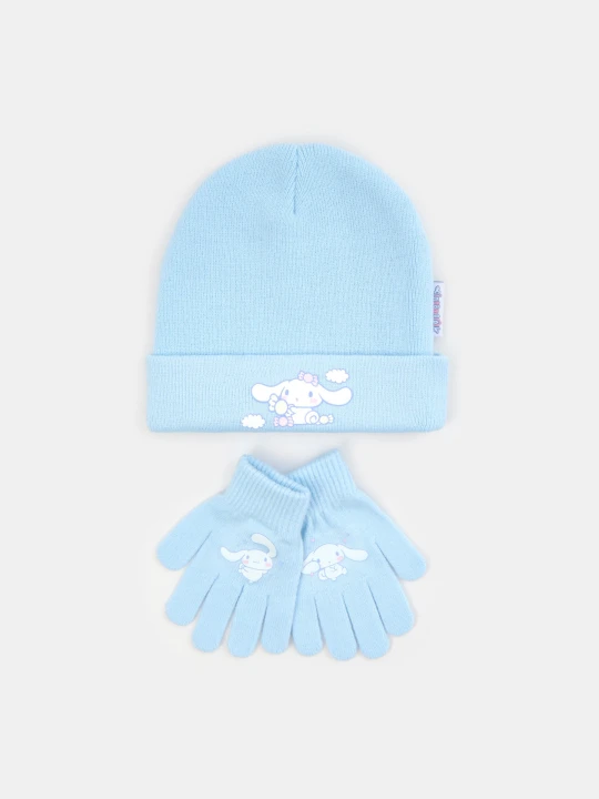 Zdjęcie produktu Sinsay - Zestaw: Czapka z rękawiczkami Cinnamoroll - błękitny
