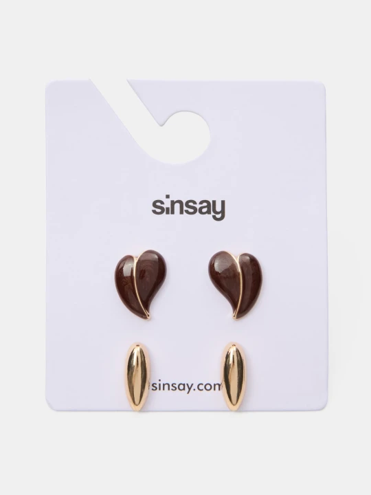 Zdjęcie produktu Sinsay - Zestaw kolczyków 2 pack - wielobarwny