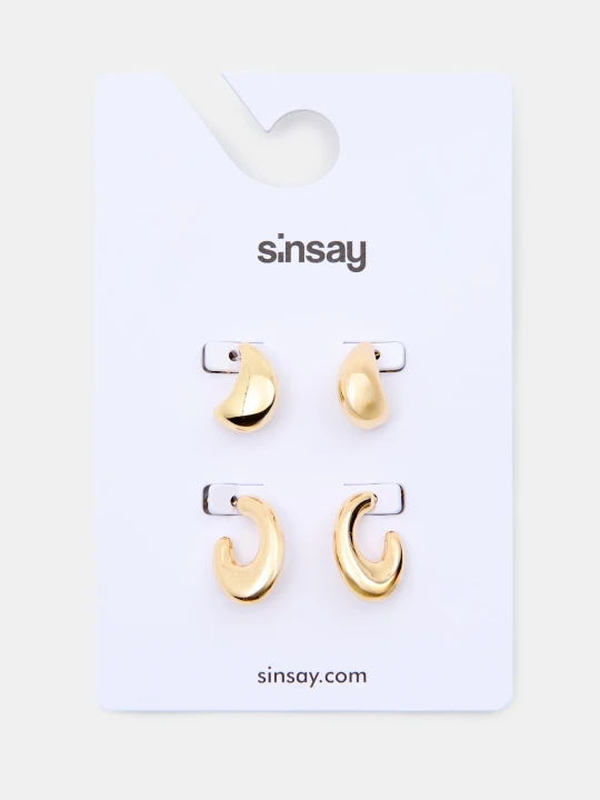 Zdjęcie produktu Sinsay - Zestaw kolczyków 2 pack - złoty