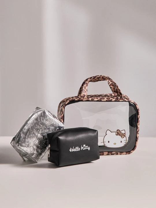 Zdjęcie produktu Sinsay - Zestaw kosmetyczek z motywem panterki 3 pack Hello Kitty - wielobarwny