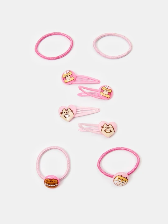 Zdjęcie produktu Sinsay - Zestaw spinek i gumek do włosów Pusheen the Cat 8 pack - wielobarwny