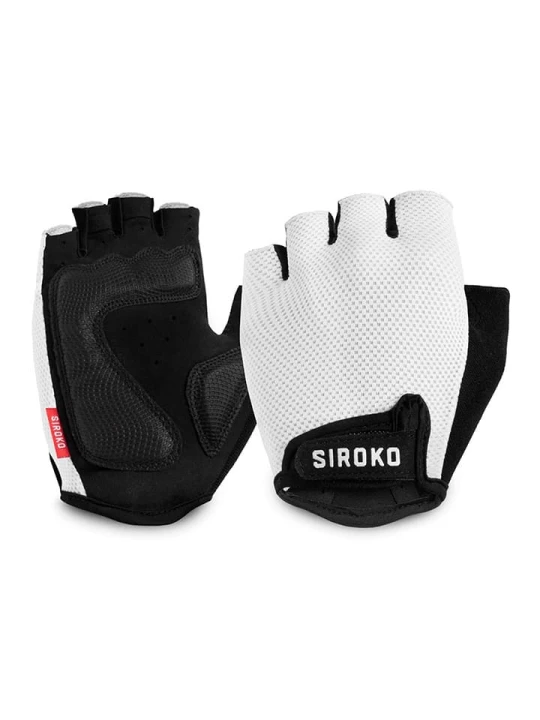 Zdjęcie produktu Siroko Rękawiczki kolarskie "Aero" w kolorze białym rozmiar: S