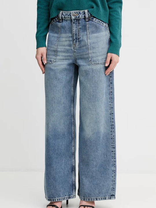 Zdjęcie produktu Sisley jeansy wide leg damskie niebieski