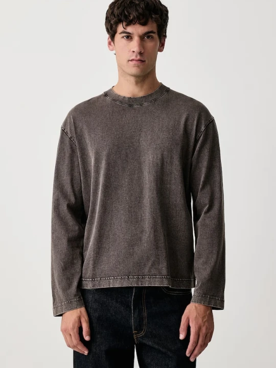 Zdjęcie produktu Sisley longsleeve męski bawełniany szary