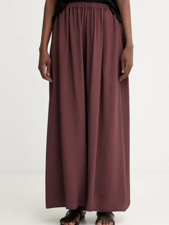 Zdjęcie produktu Sisley spodnie culottes damskie z wiskozy bordowy