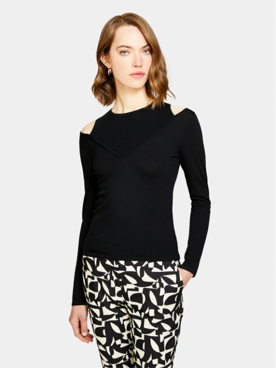Zdjęcie produktu Sisley Sweter 1B7YM104G Czarny Slim Fit