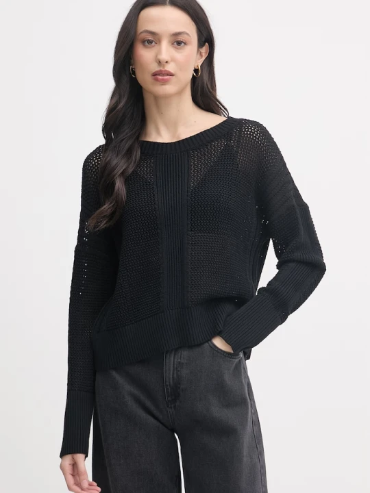 Zdjęcie produktu Sisley sweter damski z bawełną czarny