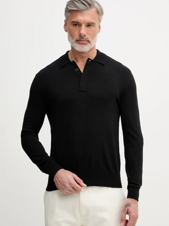 Zdjęcie produktu Sisley sweter męski z bawełną czarny