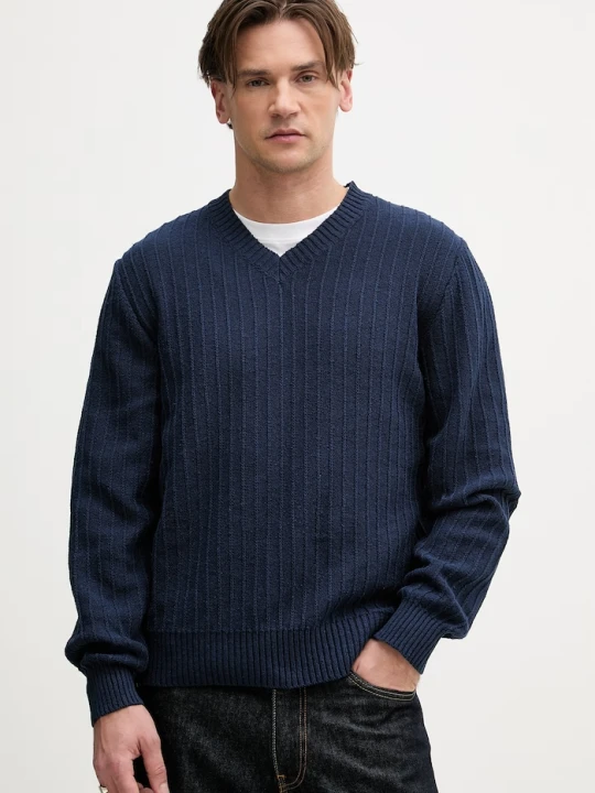 Zdjęcie produktu Sisley sweter męski z bawełny granatowy