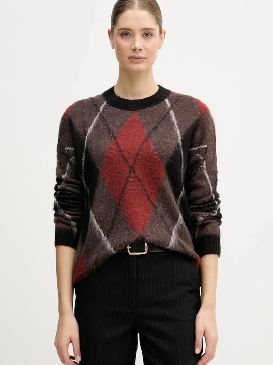 Zdjęcie produktu Sisley sweter z dodatkiem moheru brązowy