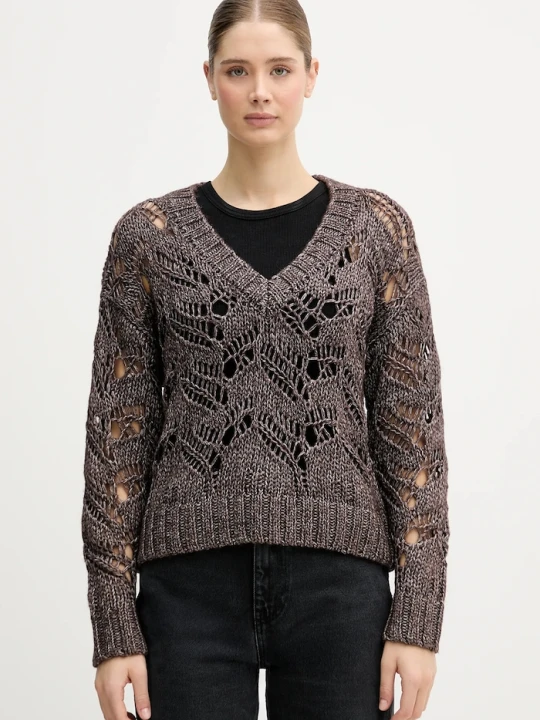Zdjęcie produktu Sisley sweter z dodatkiem wełny brązowy