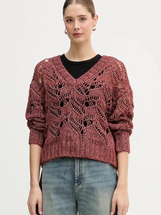 Zdjęcie produktu Sisley sweter z dodatkiem wełny czerwony