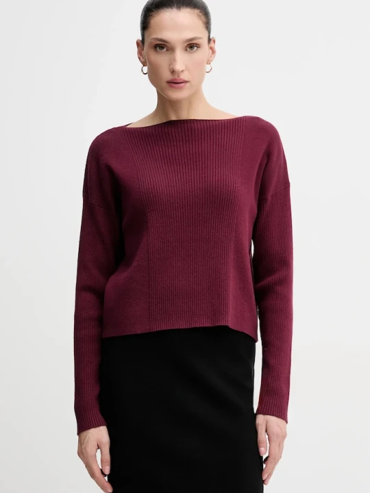 Zdjęcie produktu Sisley sweter z domieszką wełny bordowy