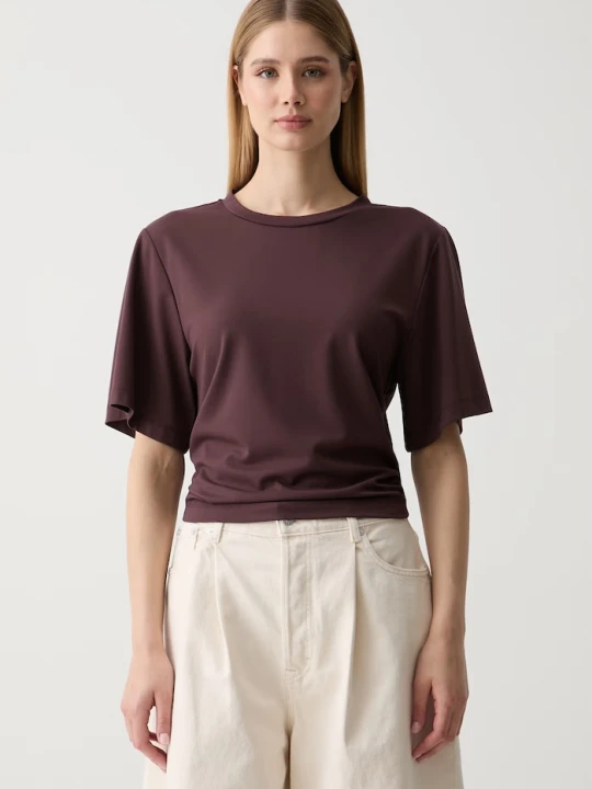 Zdjęcie produktu Sisley T-shirt damski z wiskozą fioletowy