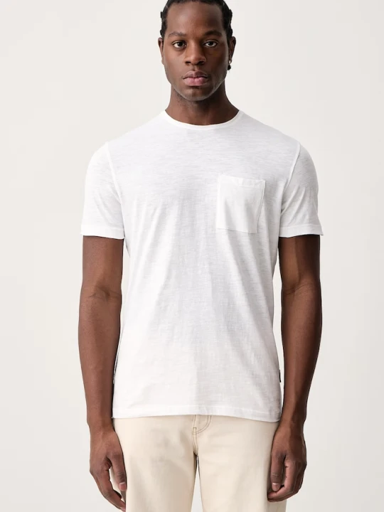 Zdjęcie produktu Sisley T-shirt męski bawełniany biały