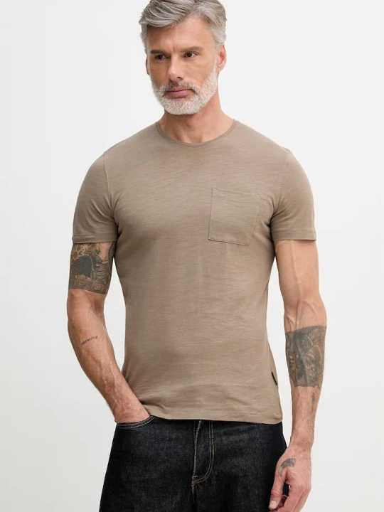 Zdjęcie produktu Sisley t-shirt męski bawełniany brązowy