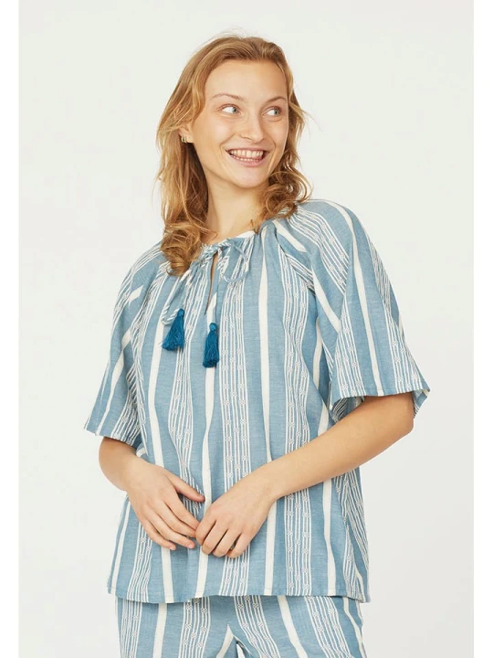 Zdjęcie produktu SisterS point Bluzka w kolorze błękitno-kremowym rozmiar: XS