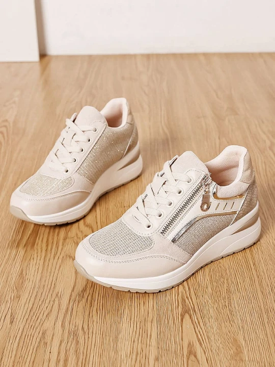Zdjęcie produktu Sixth Sens Sneakersy w kolorze beżowym na koturnie rozmiar: 40