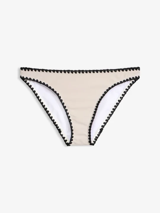 Zdjęcie produktu Skąpe figi bikini z haftem BonPrix biały