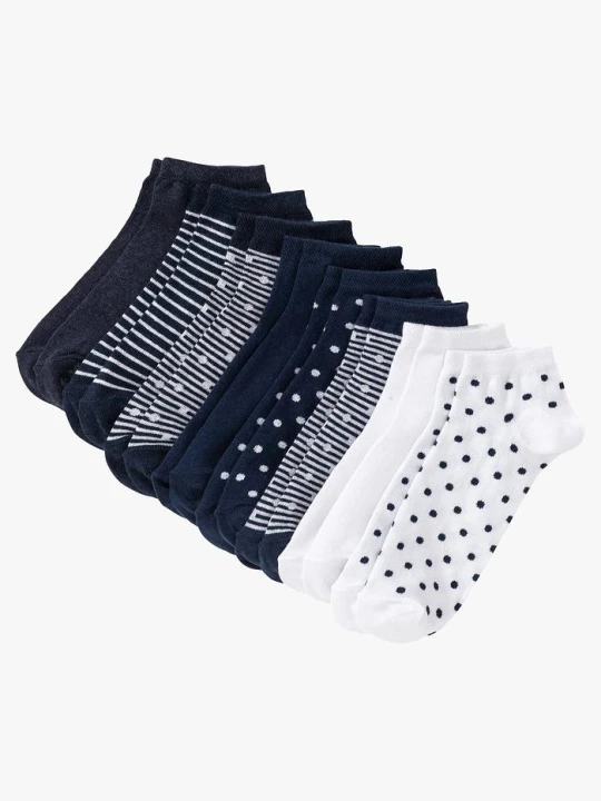 Zdjęcie produktu Skareptki do sneakersów (8 par) z bawełny organicznej BonPrix niebieski