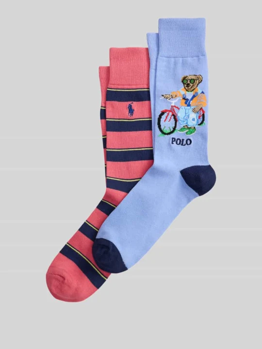 Zdjęcie produktu Skarpeta z bawełnianej mieszanki z nadrukiem Polo Bear Polo Ralph Lauren Jasnoniebieski