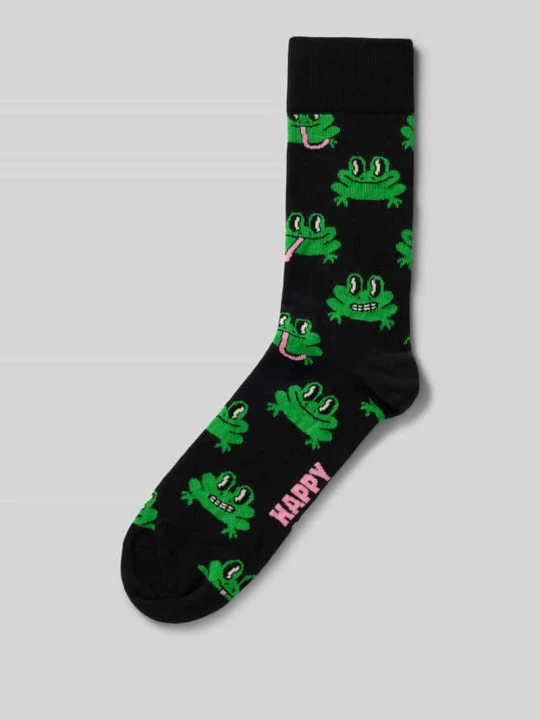 Zdjęcie produktu Skarpeta z mieszanki bawełny model 'Frog' Happy Socks Czarny