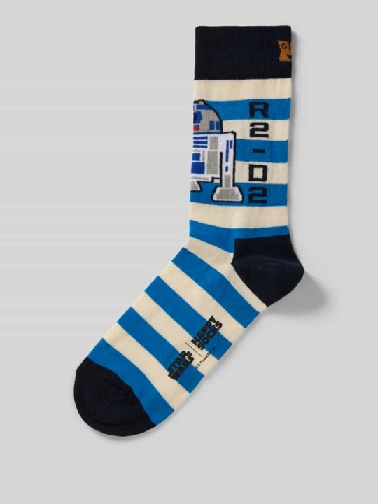 Zdjęcie produktu Skarpeta z mieszanki bawełny model 'R2-D2' Happy Socks Jasnoniebieski