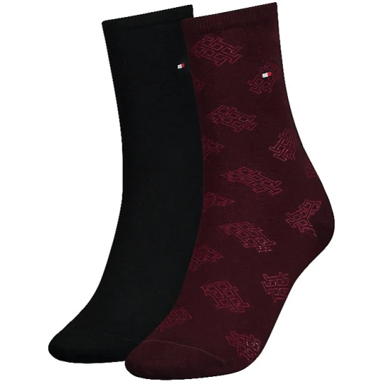 Zdjęcie produktu Skarpetki 2 pary Th Women Sock 2P Tencel Burgundy 701221054 004 035 (TH655-a) Tommy Hilfiger