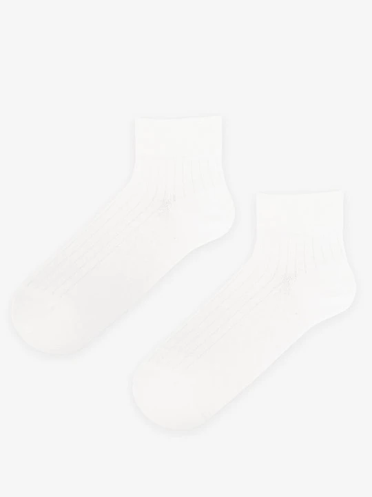 Zdjęcie produktu Skarpetki bawełniane damskie z białej komfortowym ściągaczem Cotton Classic MARILYN