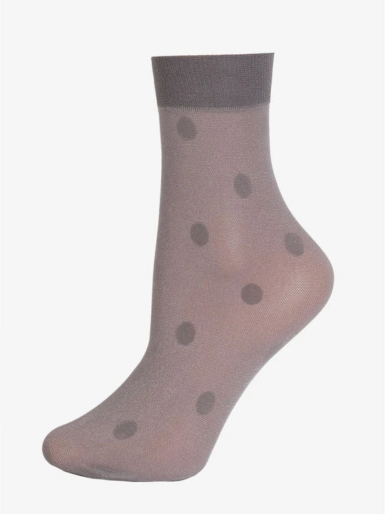 Zdjęcie produktu Skarpetki damskie cienkie w grafitowe grochy Forte Shine Dots Gray Marilyn