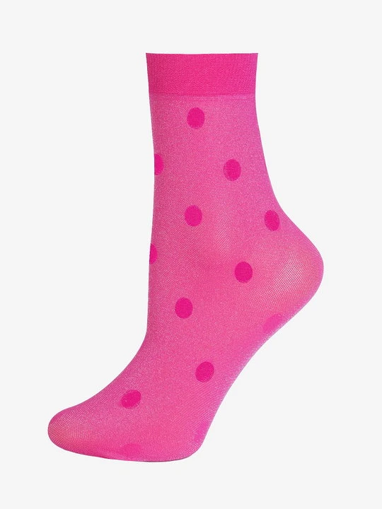 Zdjęcie produktu Skarpetki damskie cienkie w różowe grochy Forte Shine Dots Magenta Marilyn