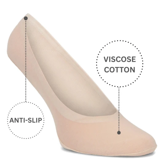 Zdjęcie produktu Skarpetki damskie Filippo, komfort noszenia styl basic 3pary, beżowe, SD-IN01
