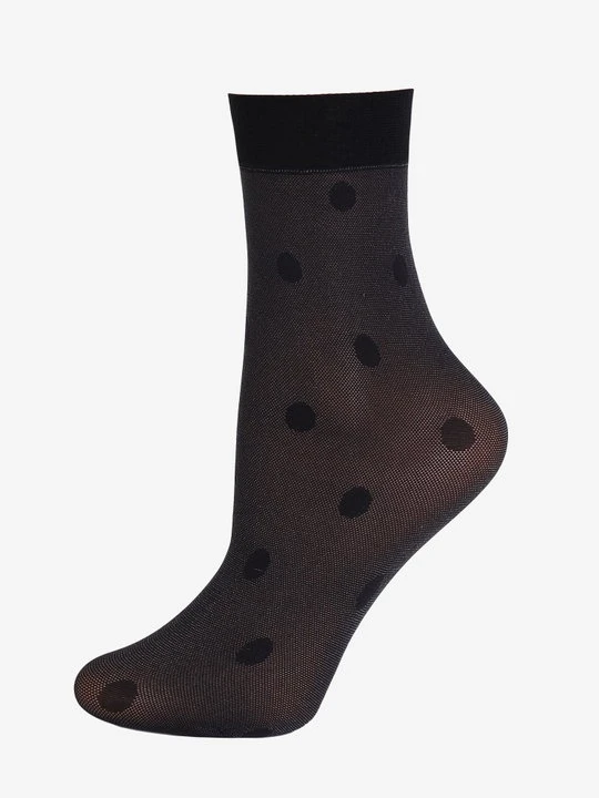 Zdjęcie produktu Skarpetki damskie rajstopowe w czarne grochy Forte Shine Dots Black Marilyn
