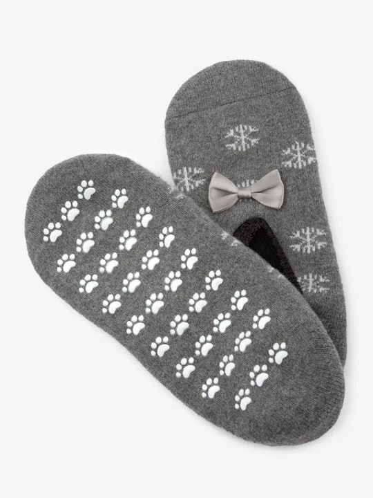 Zdjęcie produktu Skarpetki damskie typu baletki z angorą i podeszwą ABS D26 Marilyn DARK GREY