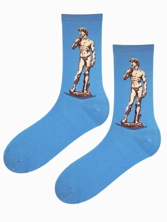 Zdjęcie produktu Skarpetki męskie bawełniane z motywem rzeźby Dawida – MEN F58 MARILYN